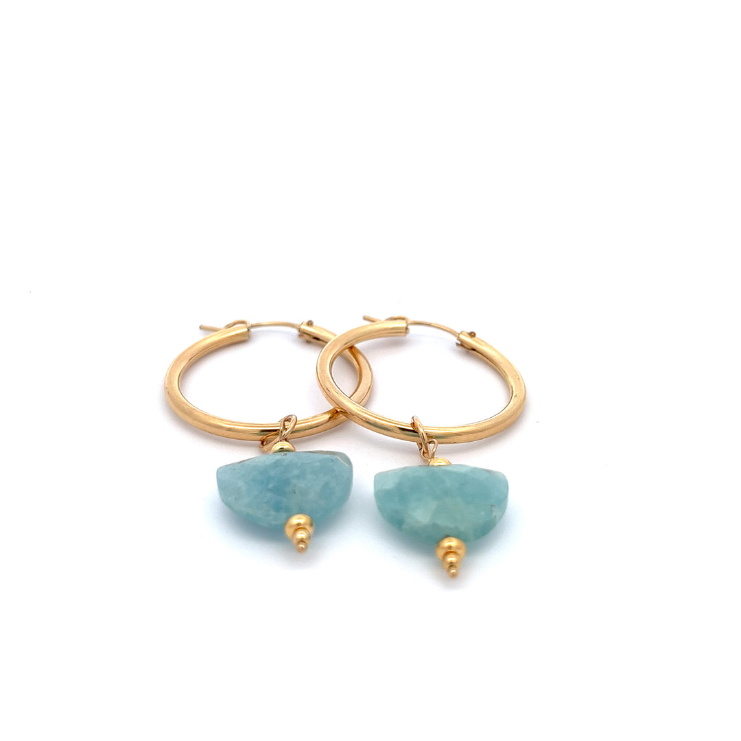aegean - crescent aquamarine hoop earrings - workshopunderground.com