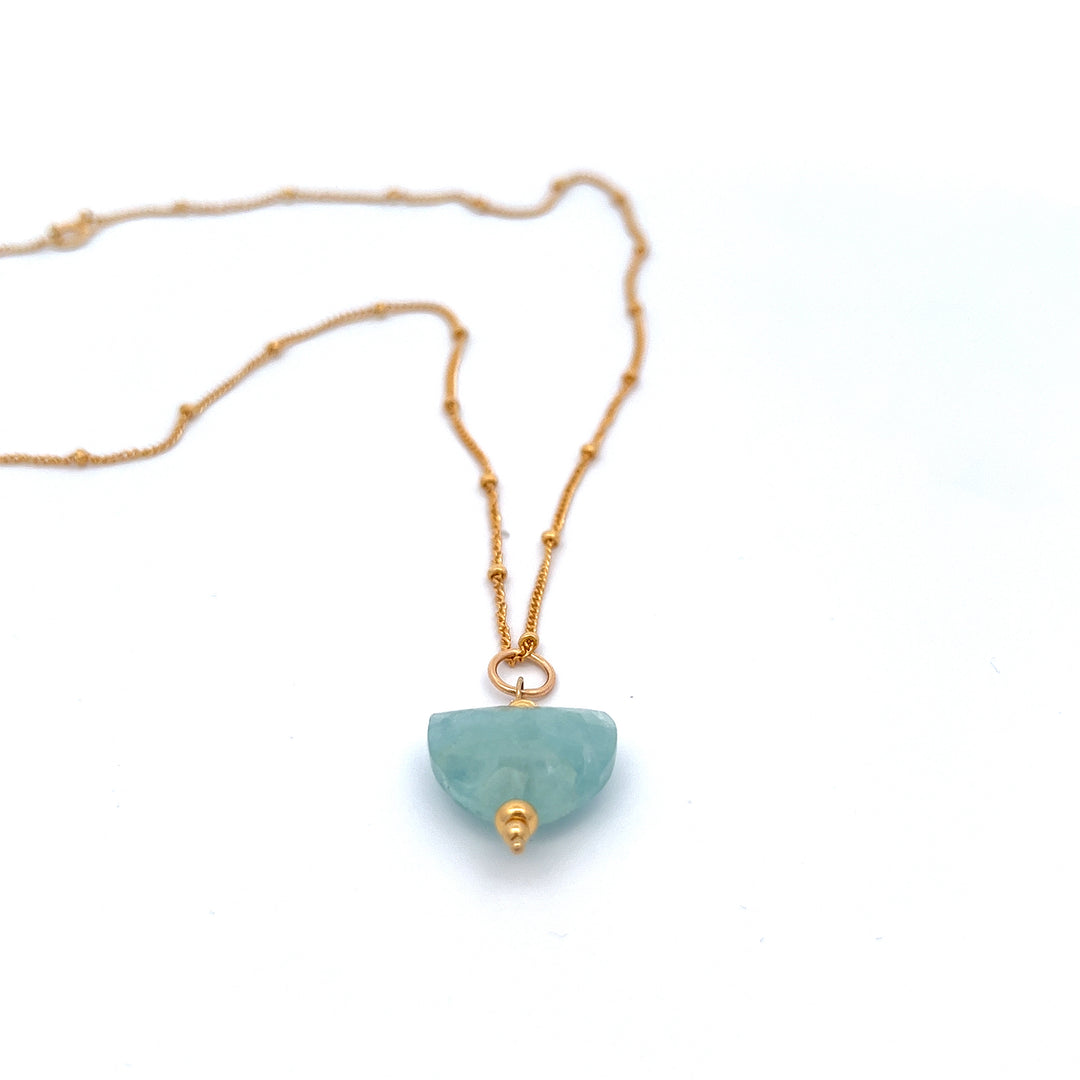 aegean - crescent aquamarine pendant necklace - workshopunderground.com