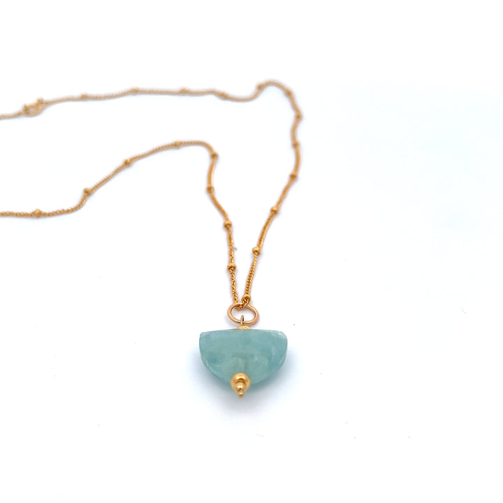 aegean - crescent aquamarine pendant necklace - workshopunderground.com