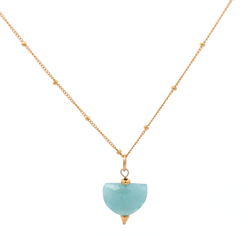 aegean - crescent aquamarine pendant necklace - workshopunderground.com