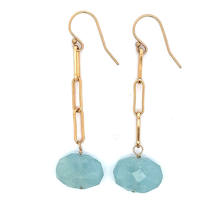 aegean - oval aquamarine drop earrings - workshopunderground.com