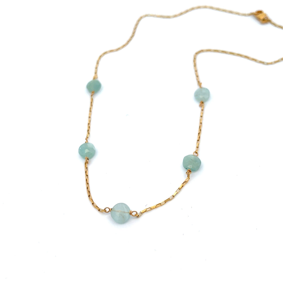 aegean - aquamarine five-station necklace - workshopunderground.com
