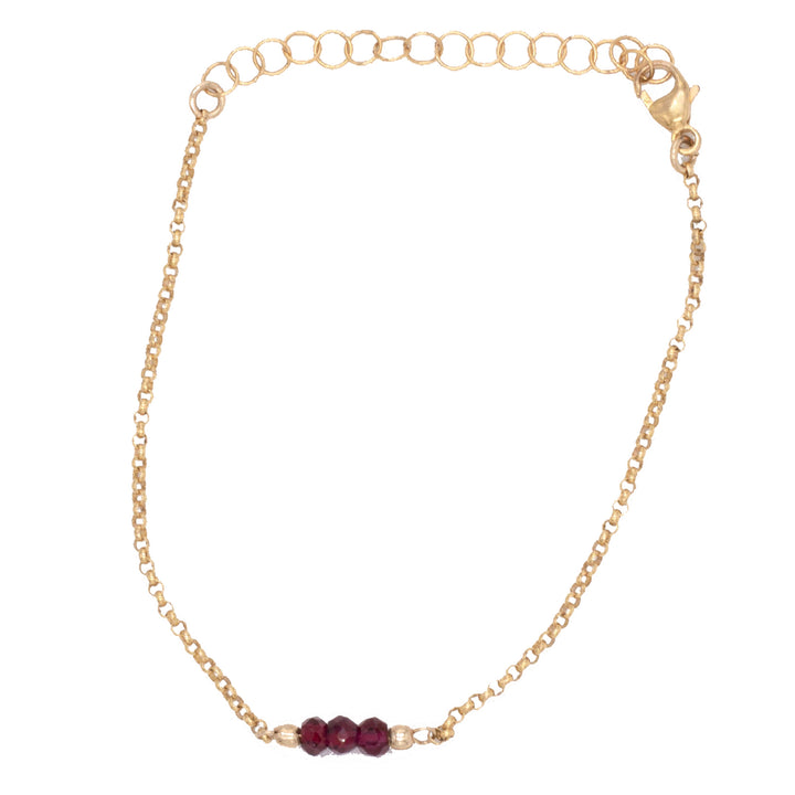 birthstone triplet bracelet