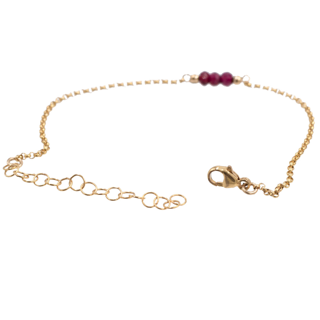 birthstone triplet bracelet