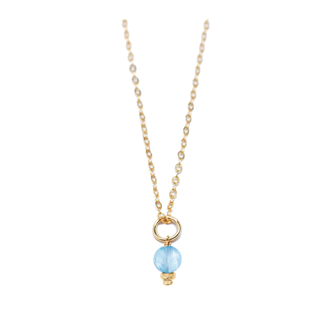 december - blue topaz - charm necklace