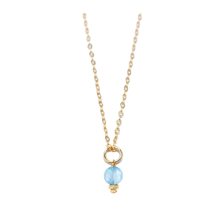 december - blue topaz - charm necklace