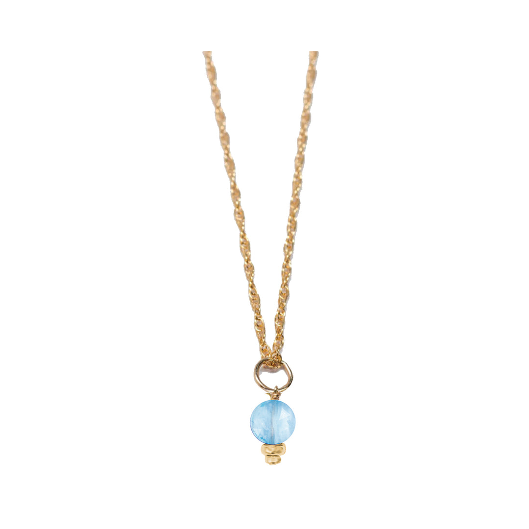 december - blue topaz - charm necklace