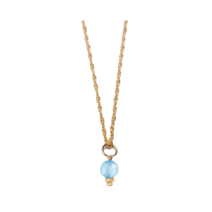 december - blue topaz - charm necklace