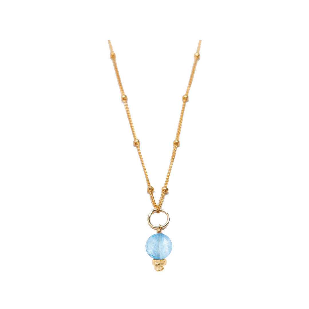 december - blue topaz - charm necklace