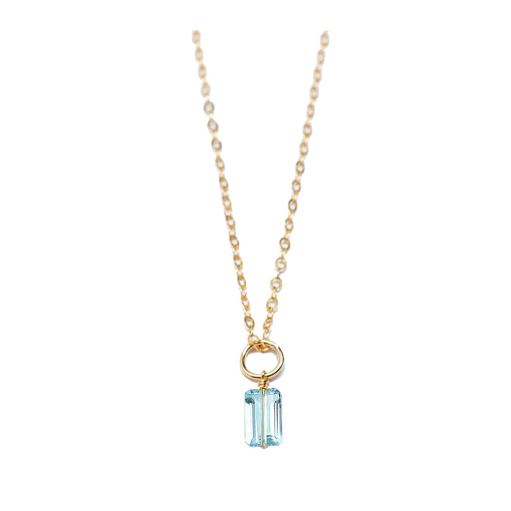 december - blue topaz - charm necklace