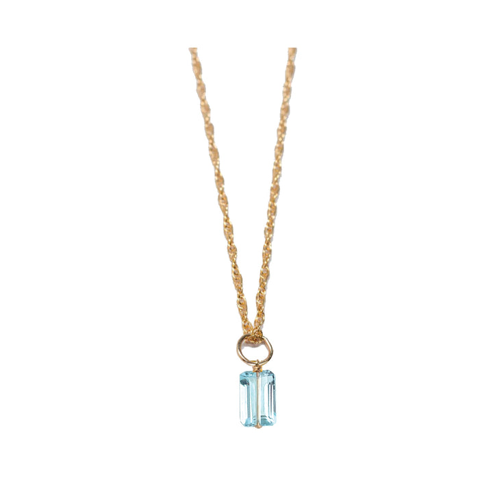 december - blue topaz - charm necklace