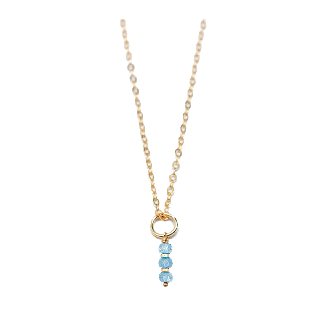 december - blue topaz - charm necklace