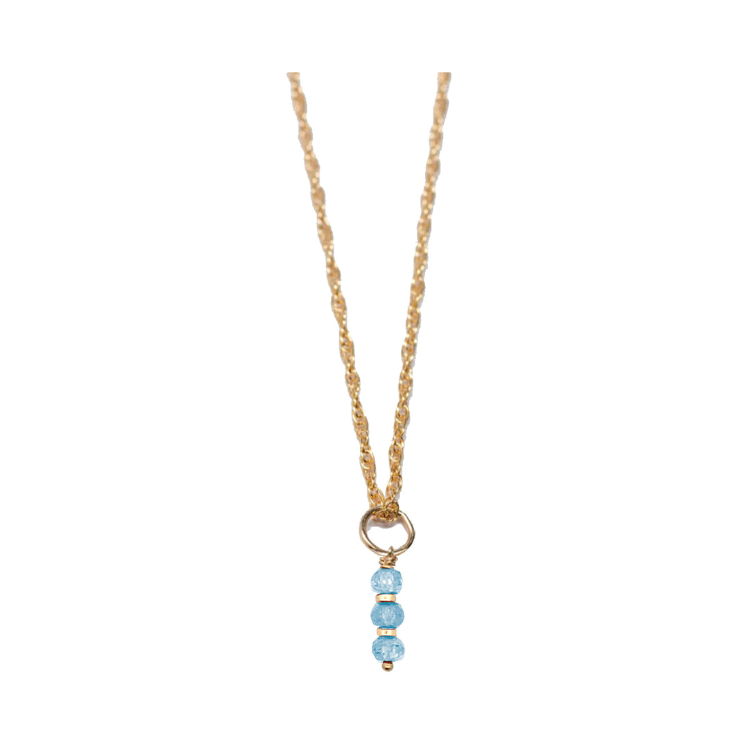 december - blue topaz - charm necklace