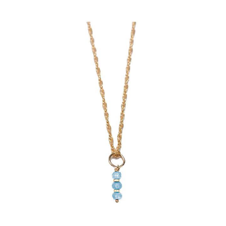 december - blue topaz - charm necklace