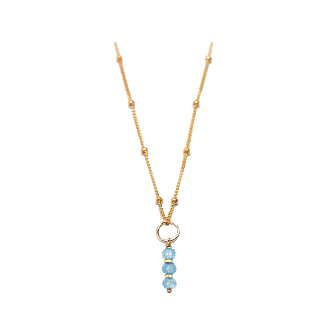 december - blue topaz - charm necklace