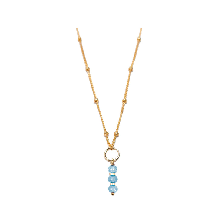 december - blue topaz - charm necklace