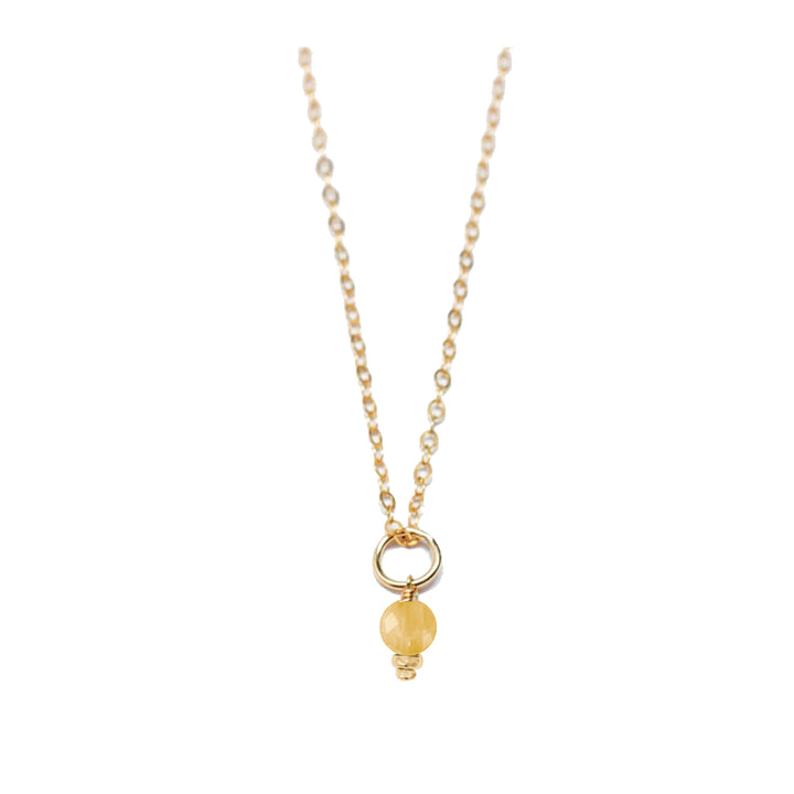 november - citrine - charm necklace