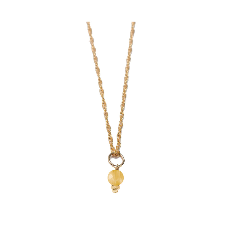 november - citrine - charm necklace