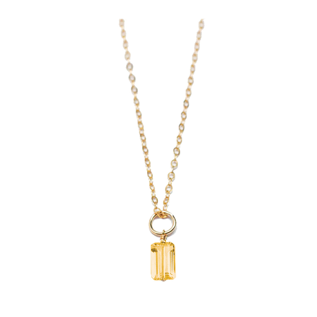 november - citrine - charm necklace