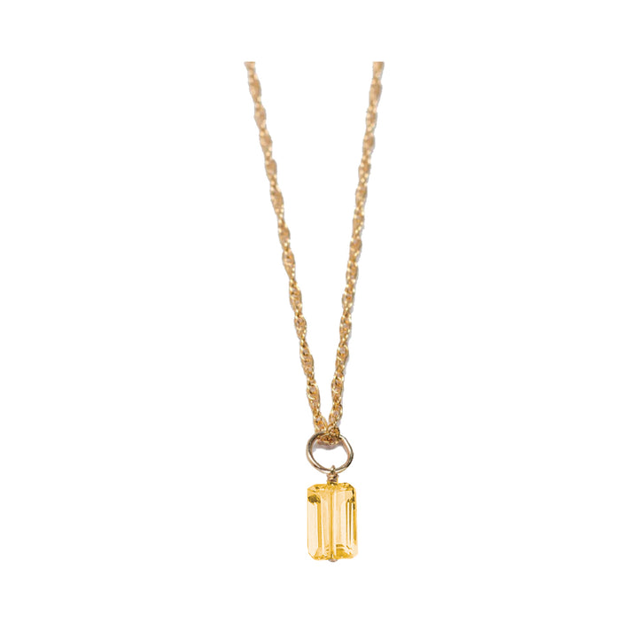 november - citrine - charm necklace
