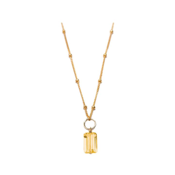 november - citrine - charm necklace