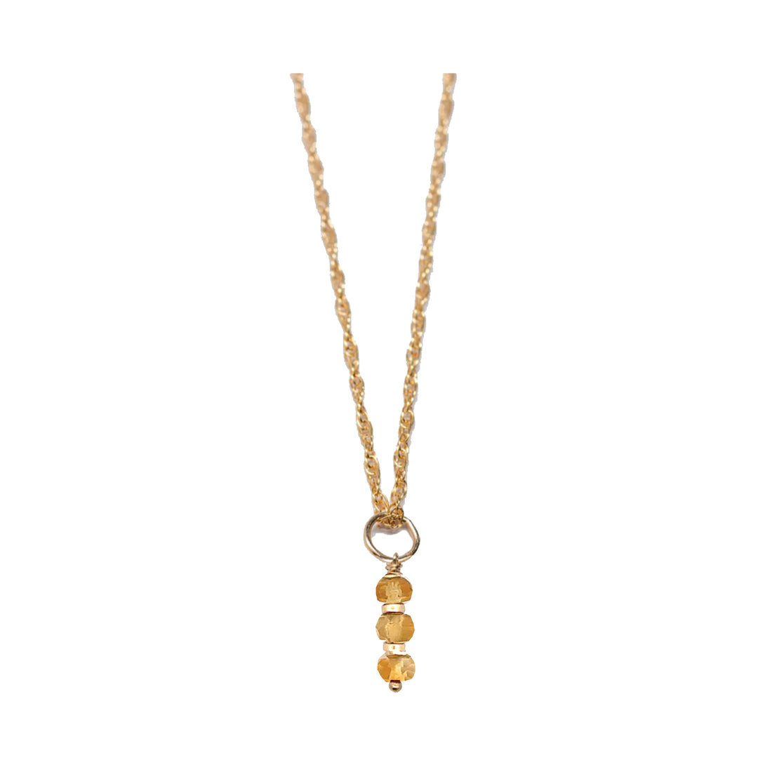 november - citrine - charm necklace