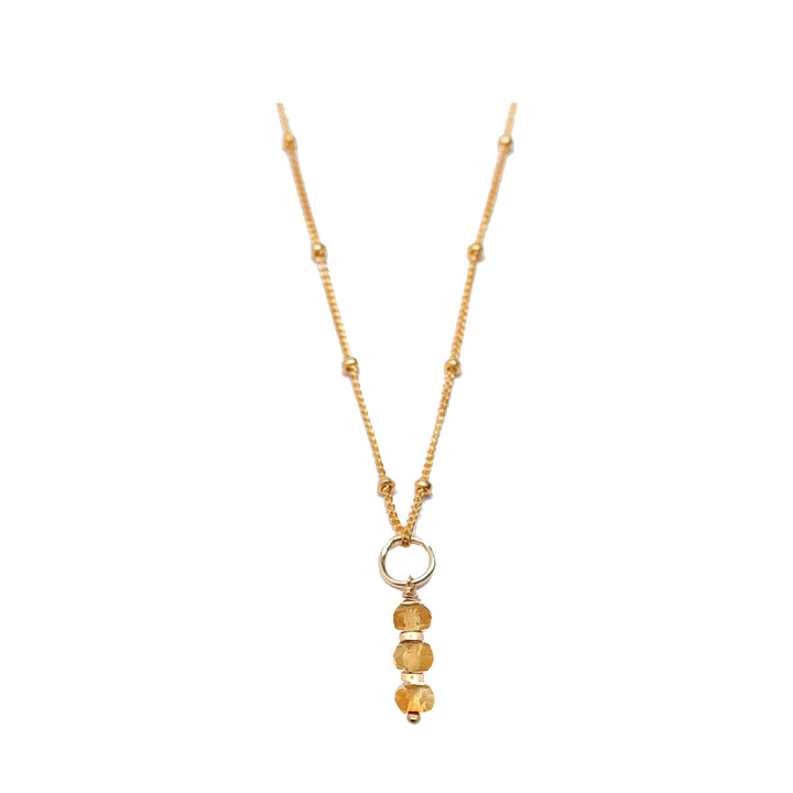 november - citrine - charm necklace