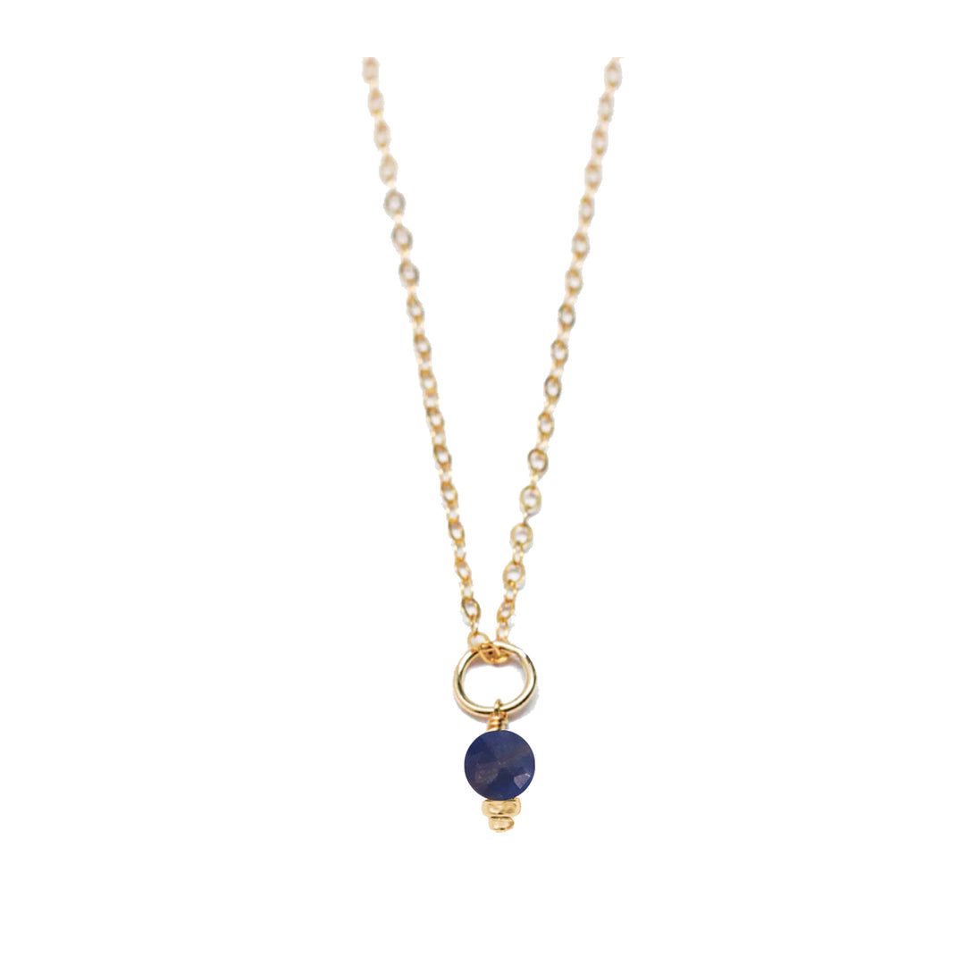 september - sapphire - charm necklace