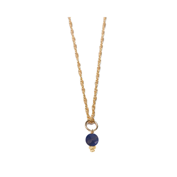 september - sapphire - charm necklace