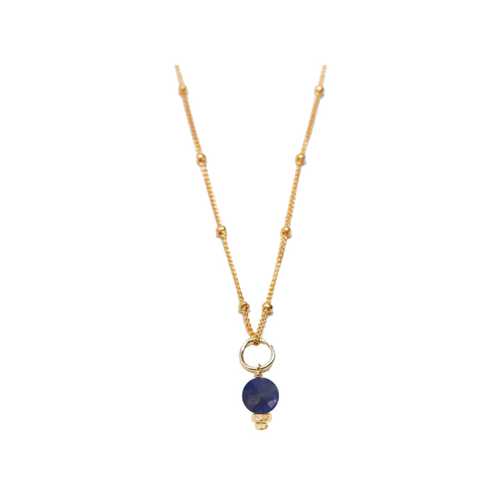 september - sapphire - charm necklace