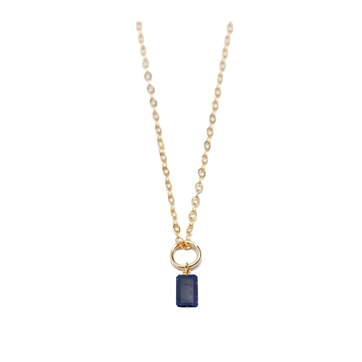 september - sapphire - charm necklace