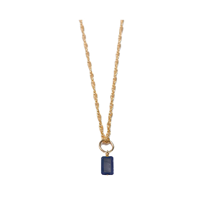 september - sapphire - charm necklace
