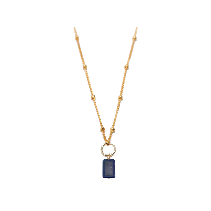 september - sapphire - charm necklace