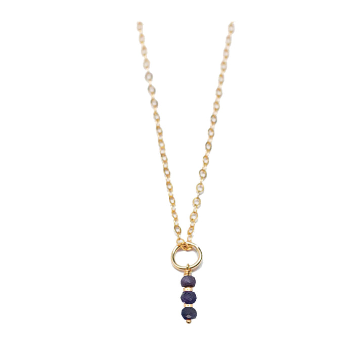 september - sapphire - charm necklace