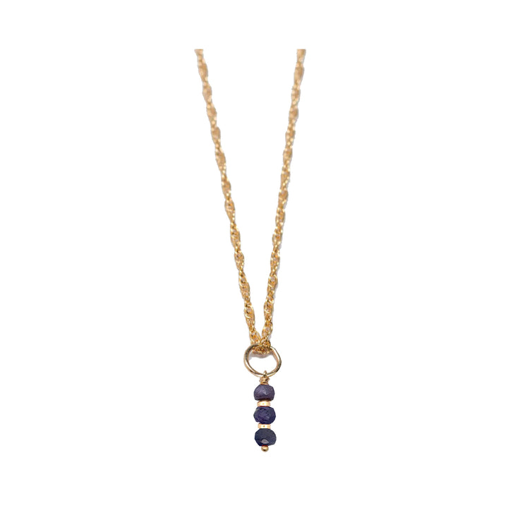 september - sapphire - charm necklace