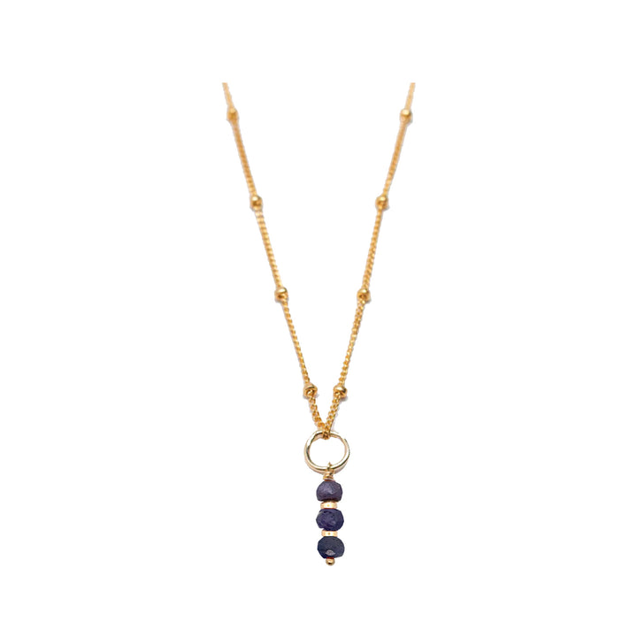 september - sapphire - charm necklace