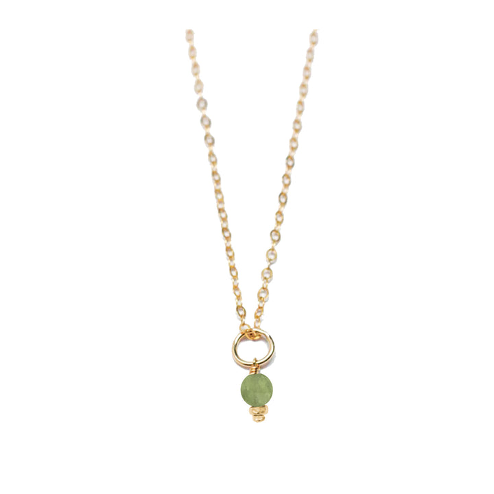 august - peridot - charm necklace