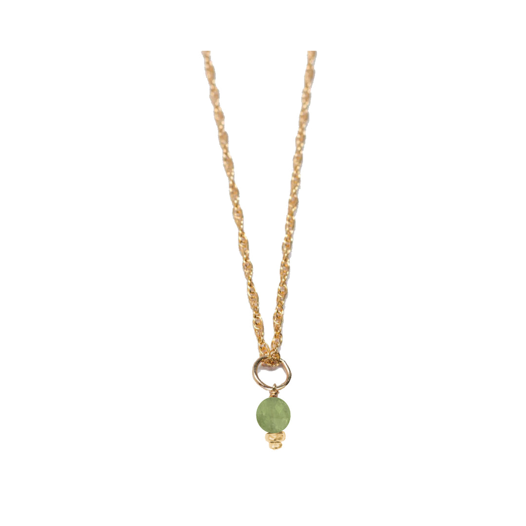 august - peridot - charm necklace