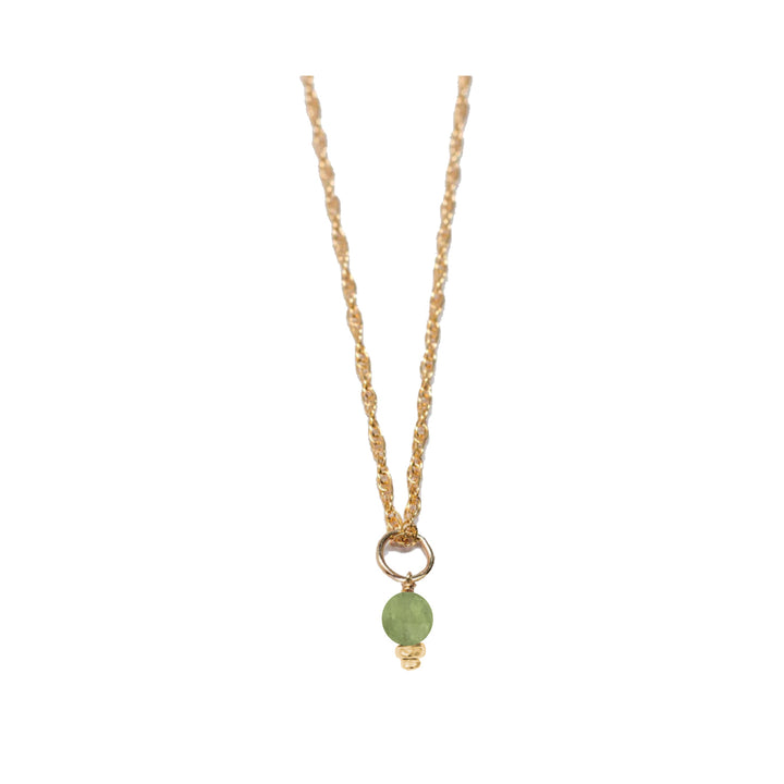 august - peridot - charm necklace