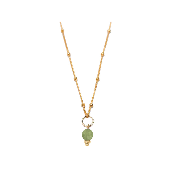august - peridot - charm necklace