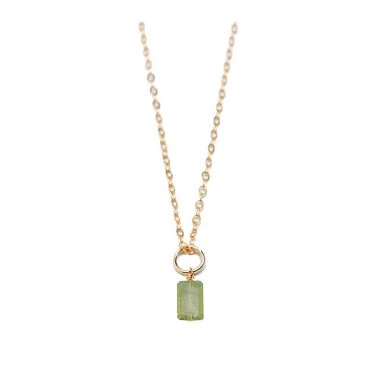 august - peridot - charm necklace