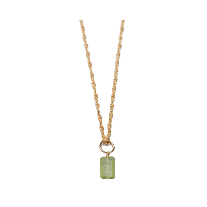 august - peridot - charm necklace