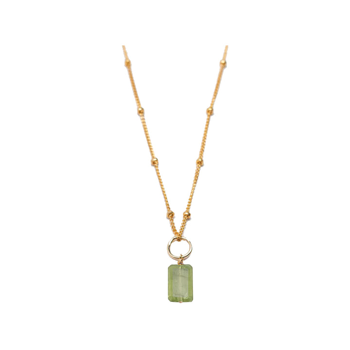 august - peridot - charm necklace
