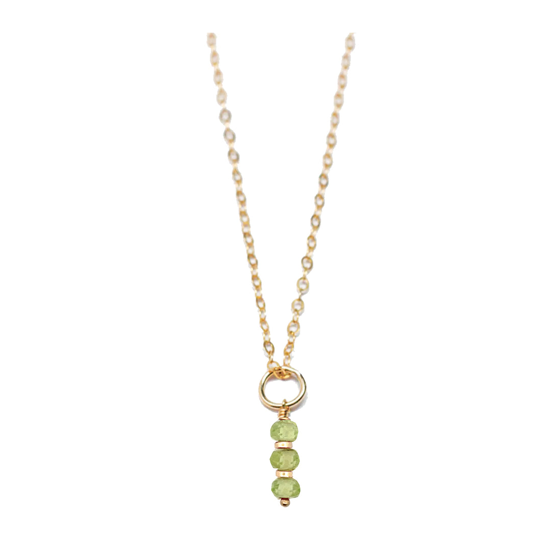 august - peridot - charm necklace