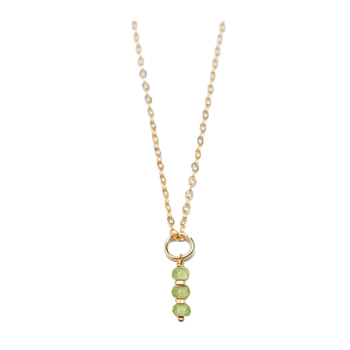 august - peridot - charm necklace