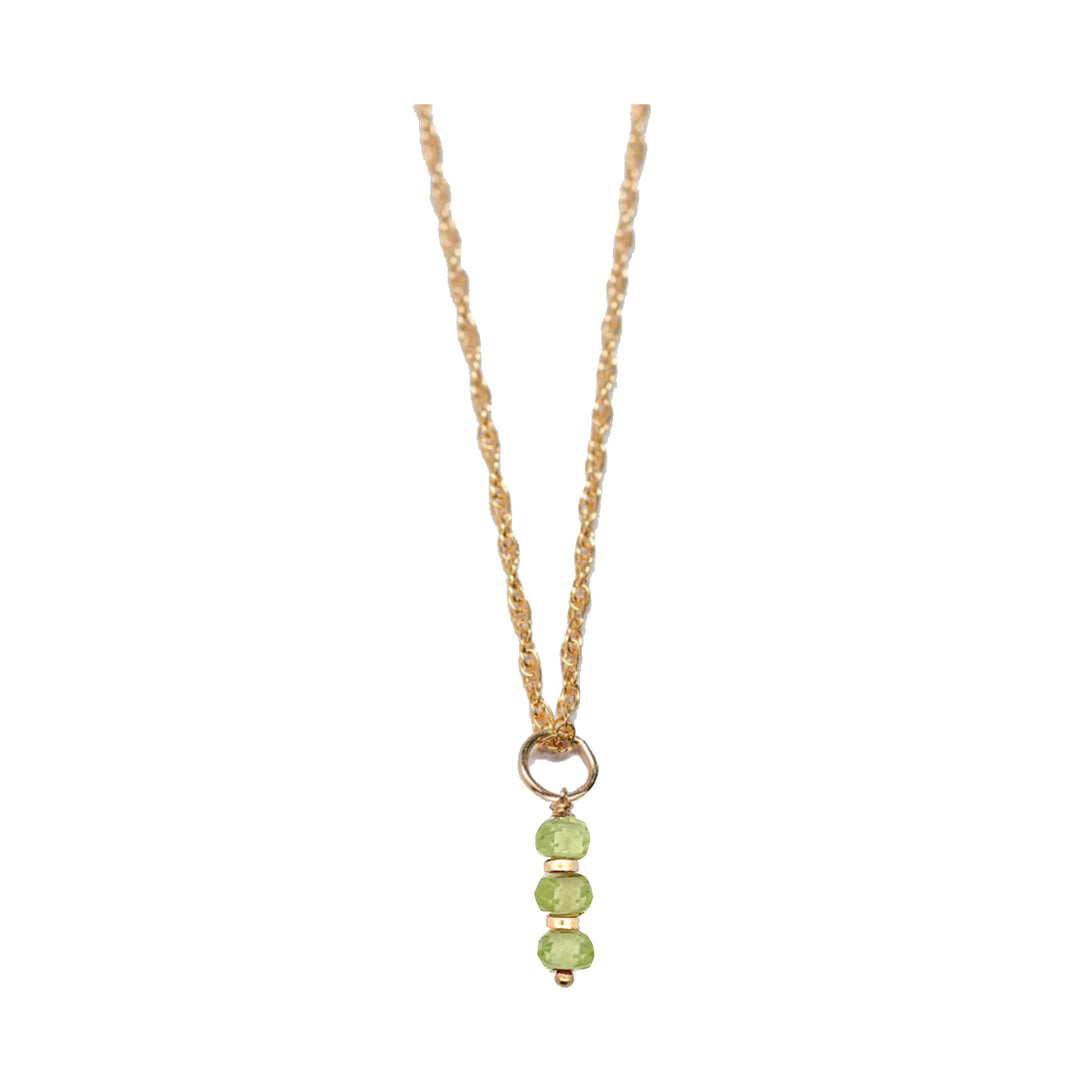 august - peridot - charm necklace