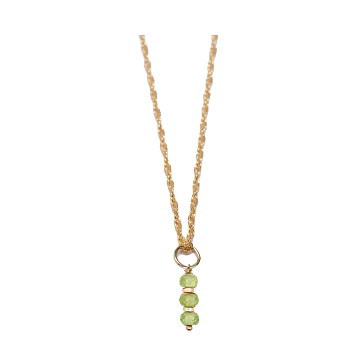 august - peridot - charm necklace