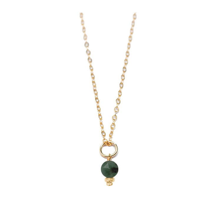 may - emerald - charm necklace