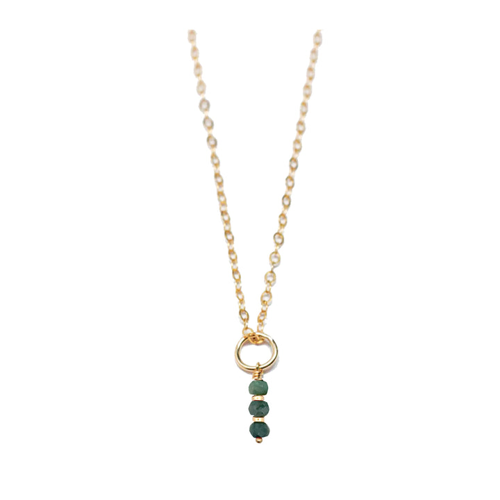 may - emerald - charm necklace