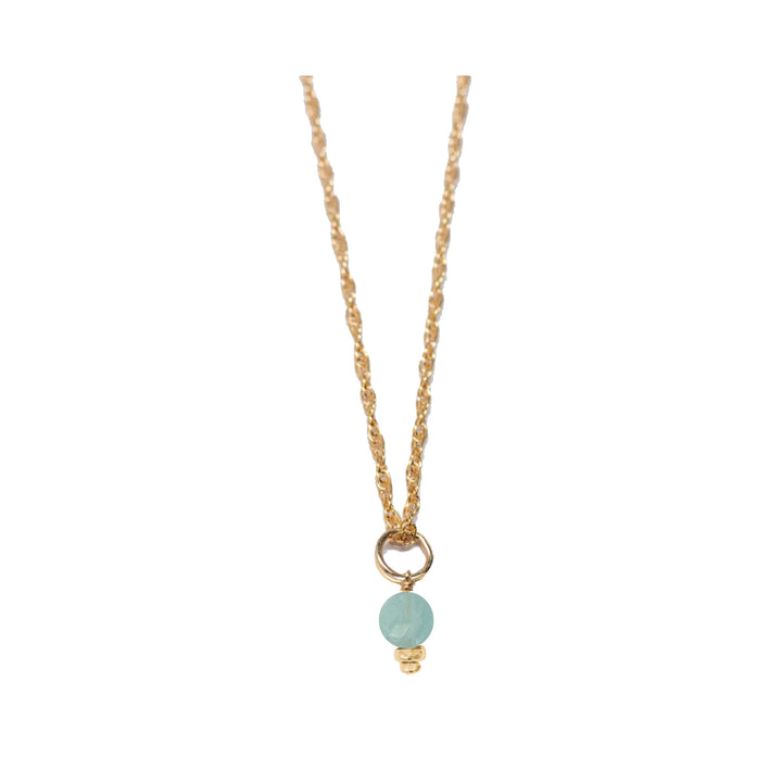 march - aquamarine - charm necklace
